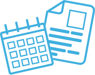 image shows a calendar and a document, which represents Scheduling and Planning