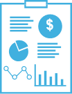 image shows a clipboard with charts, graphs, and a dollar sign — it represents Financial Report