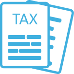 The image depicts tax documents, likely representing taxation, financial records, or compliance